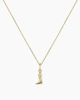 14k Gold Cowboy Boot Charm Necklace