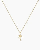14k Gold Palm Charm Necklace
