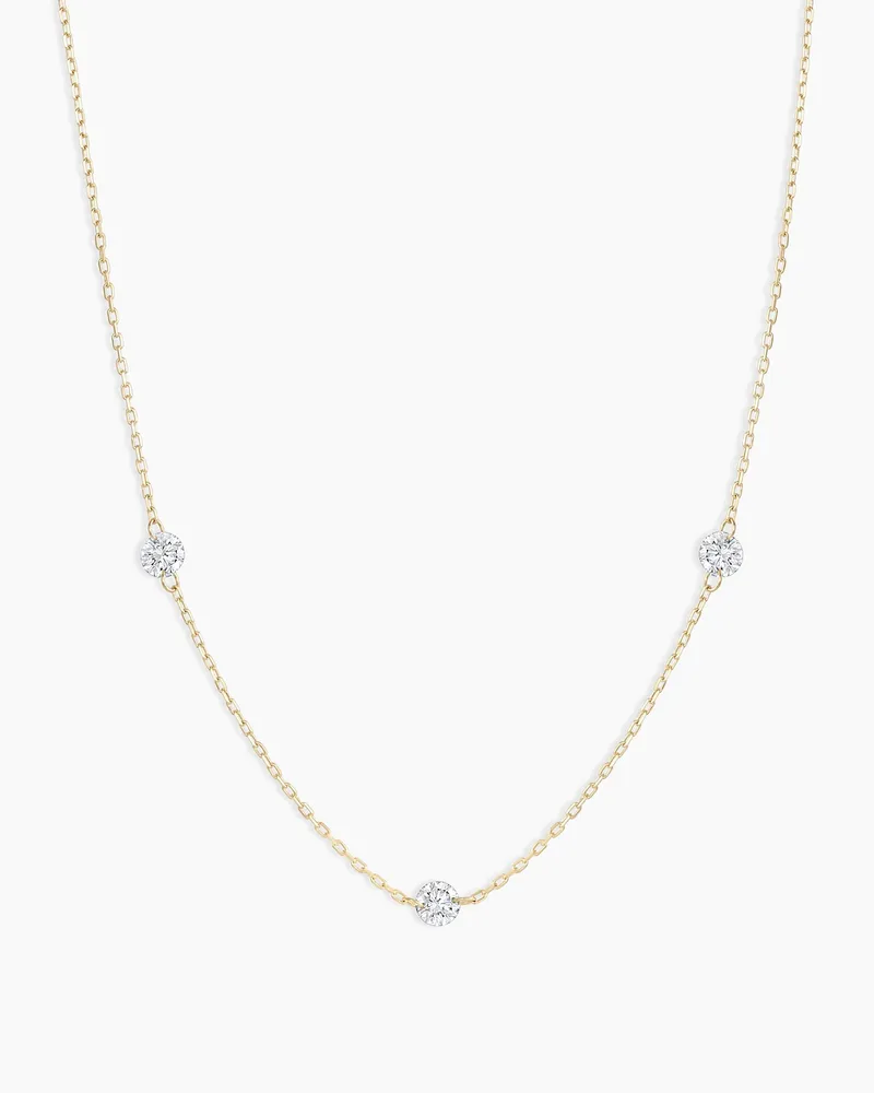 Floating Diamond Stationary Trio Necklace