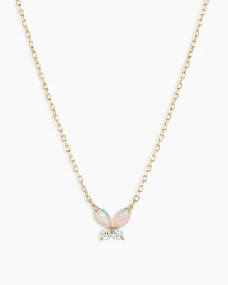 Opal Butterfly Necklace