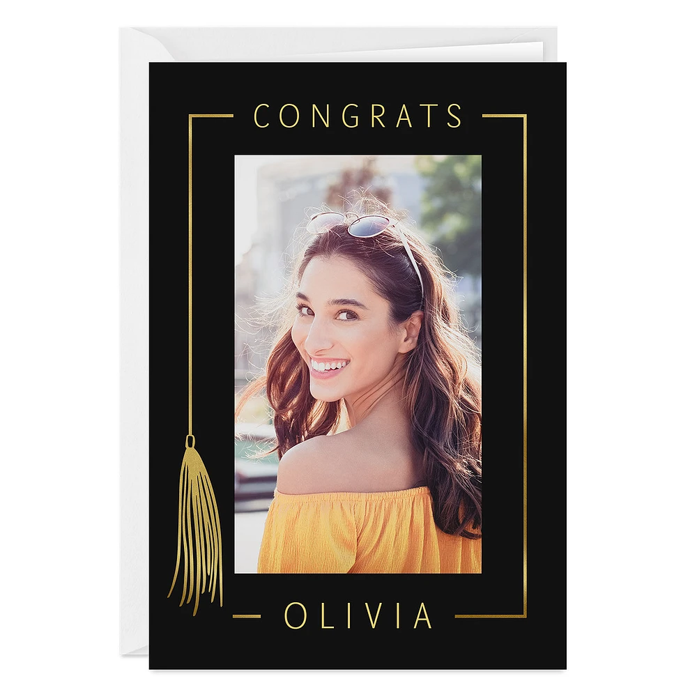 Personalized Gold Tassel Graduation Photo Card for only USD 4.99 | Hallmark