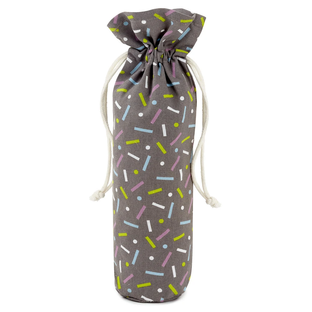 14" Confetti on Black Fabric Wine Gift Bag for only USD 6.99 | Hallmark