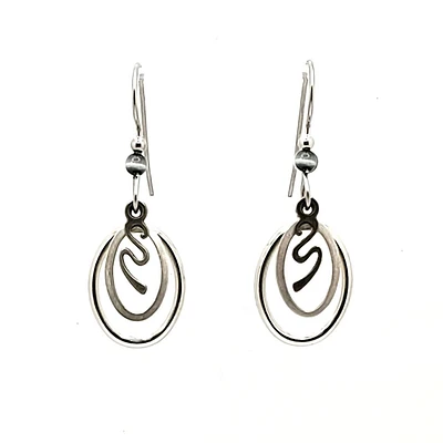 Silver Forest Silver-Tone Duo Metal Ovals Drop Earrings for only USD 19.00 | Hallmark