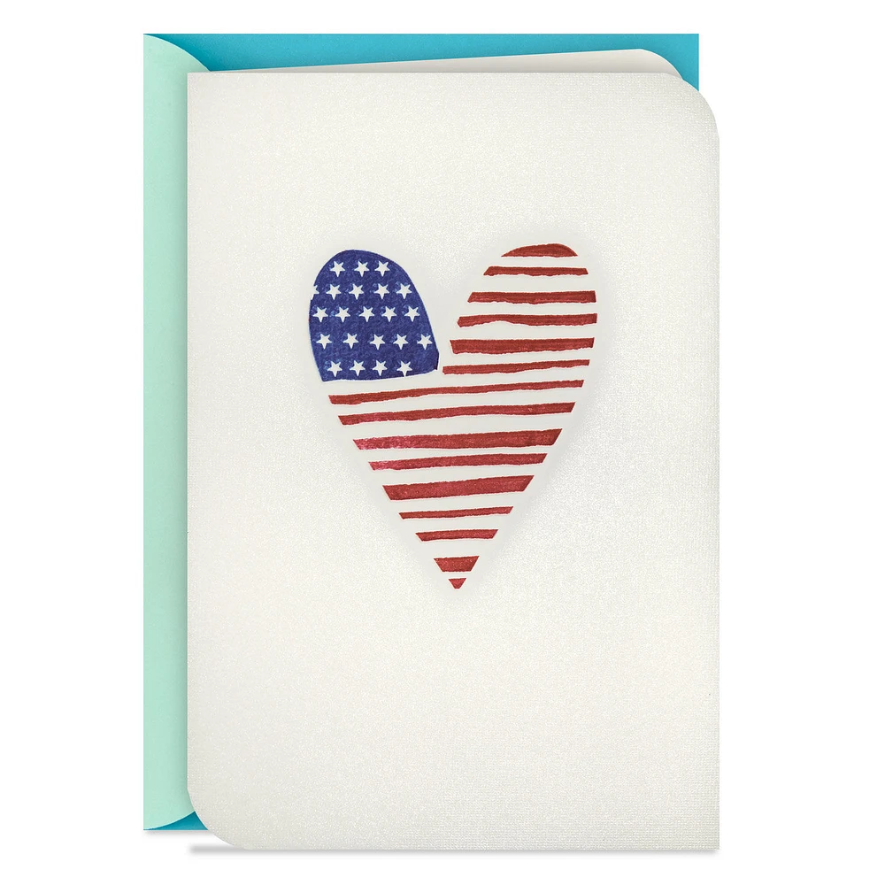 American Flag Heart Blank Card for only USD 4.99 | Hallmark