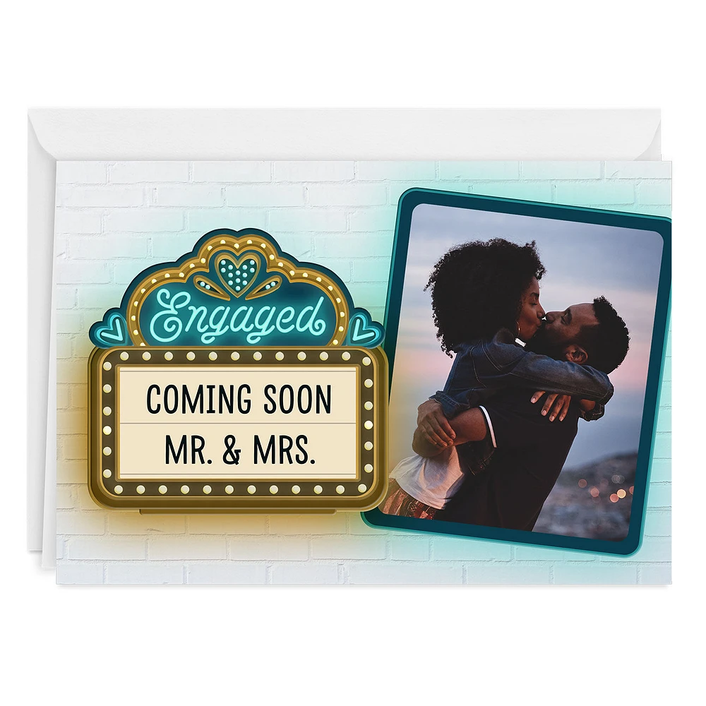Theater Marquee Custom Wedding Engagement Card for only USD 4.99 | Hallmark