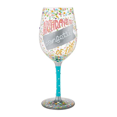 Lolita Birthdays Are the Confetti of Life Handpainted Wine Glass, 15 oz. for only USD 34.99 | Hallmark