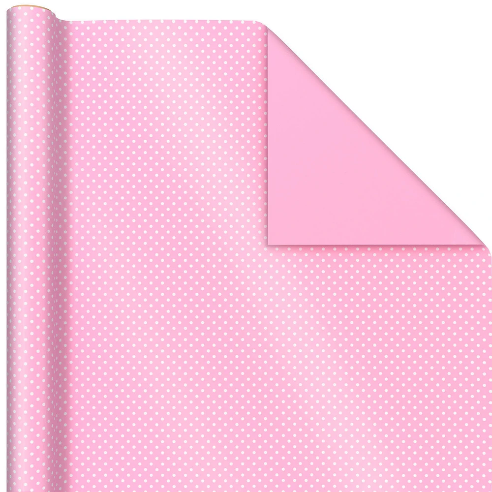 Pink/Mini Dots Reversible Wrapping Paper Roll, 20 sq. ft. for only USD 4.99 | Hallmark