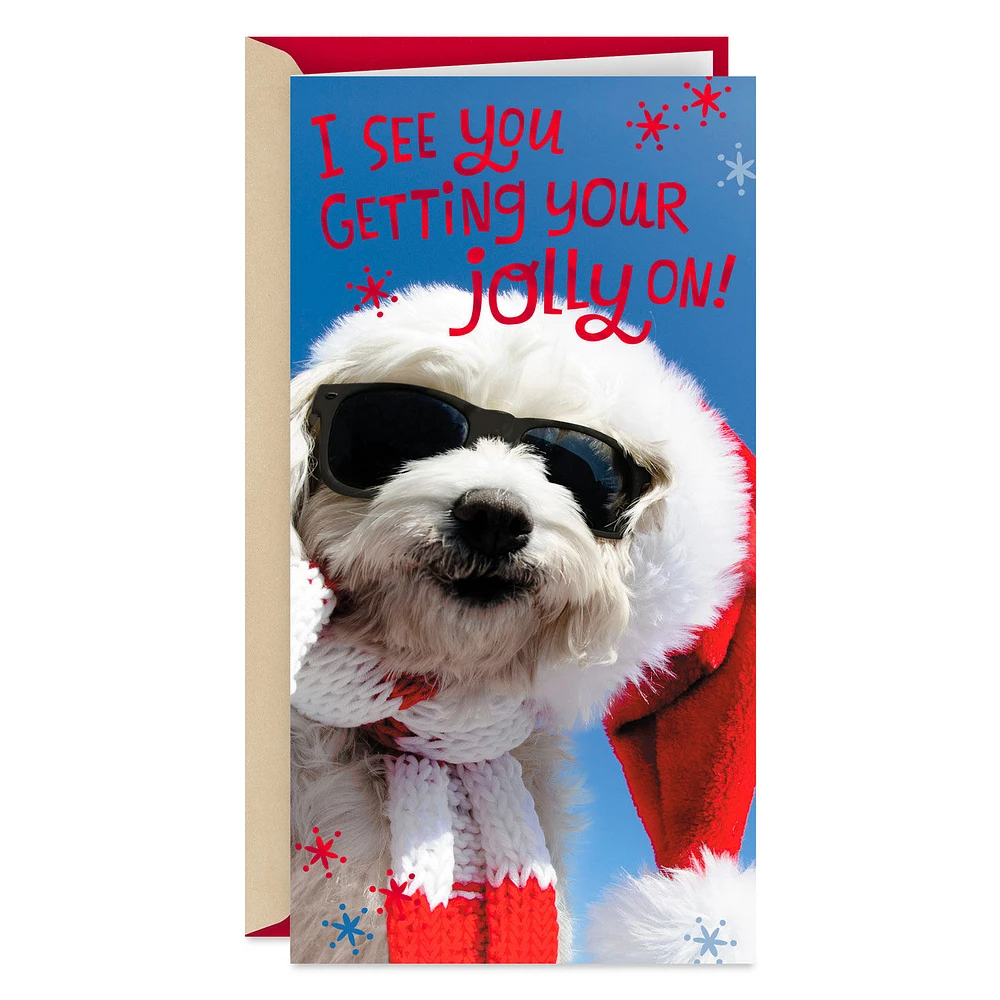 Get Your Jolly On Santa Dog Money Holder Christmas Card for only USD 2.99 | Hallmark