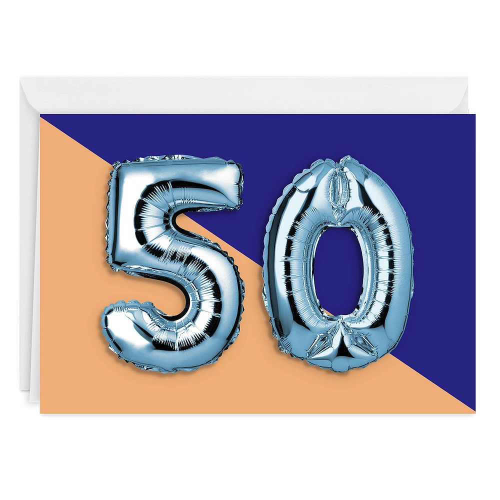50th Balloons Custom Card for only USD 4.99 | Hallmark