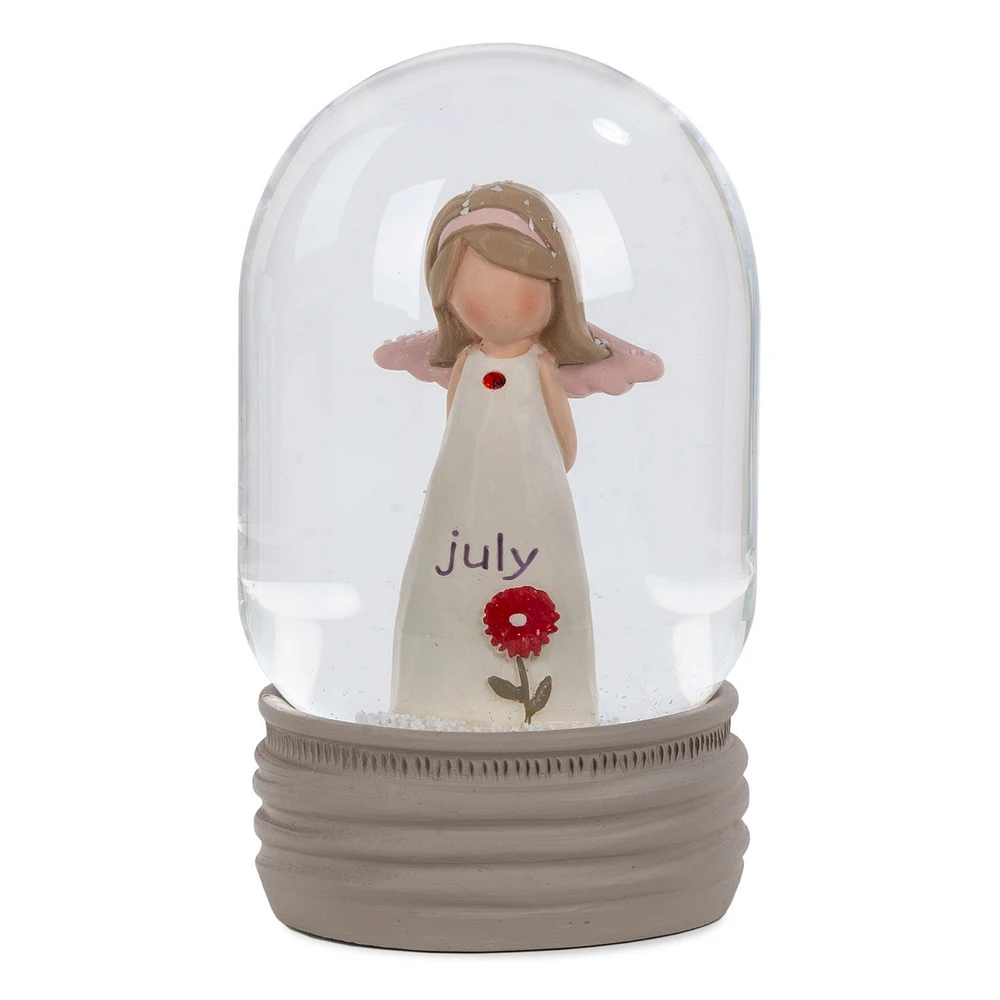 Blossom Bucket July Birthstone Angel Snow Globe, 4.2" for only USD 22.99 | Hallmark