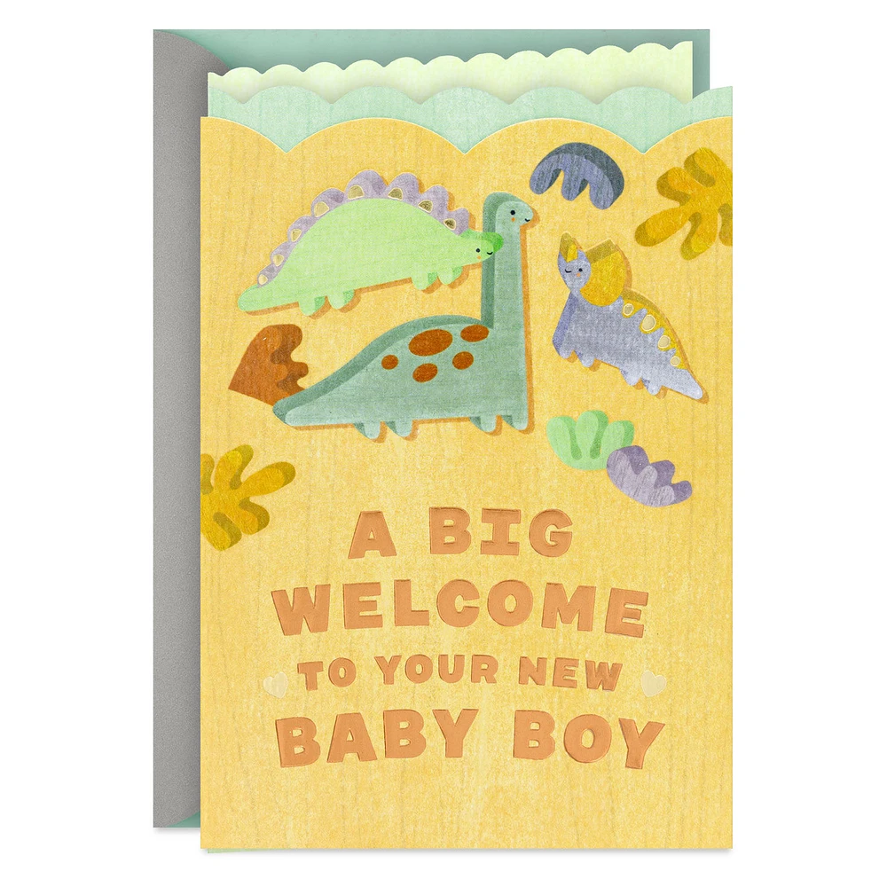 Dinosaurs Big Welcome New Baby Boy Card for only USD 5.99 | Hallmark