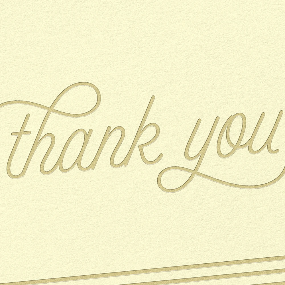 Gold Stripes on Ivory Blank Thank You Notes, Pack of 10 for only USD 10.49 | Hallmark
