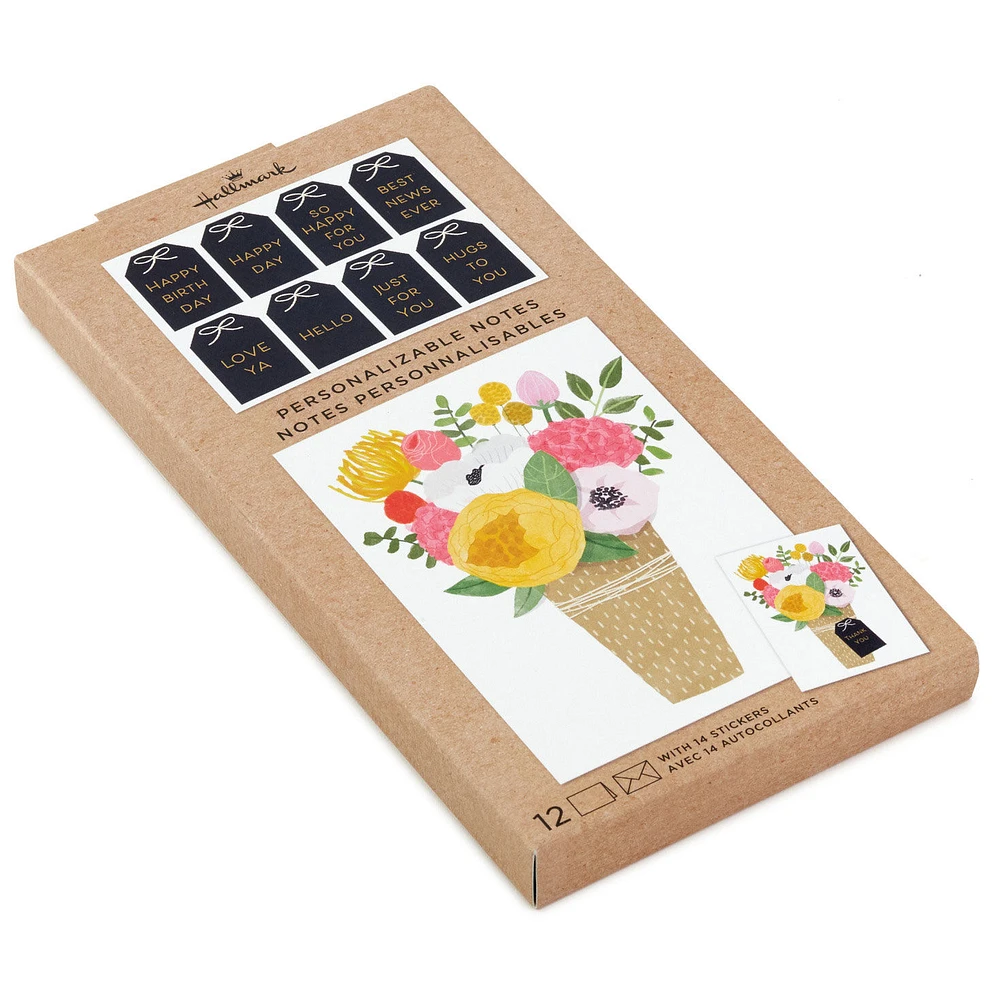 Floral Vase Boxed Blank Notes With Customizable Stickers, Pack of 10 for only USD 9.99 | Hallmark