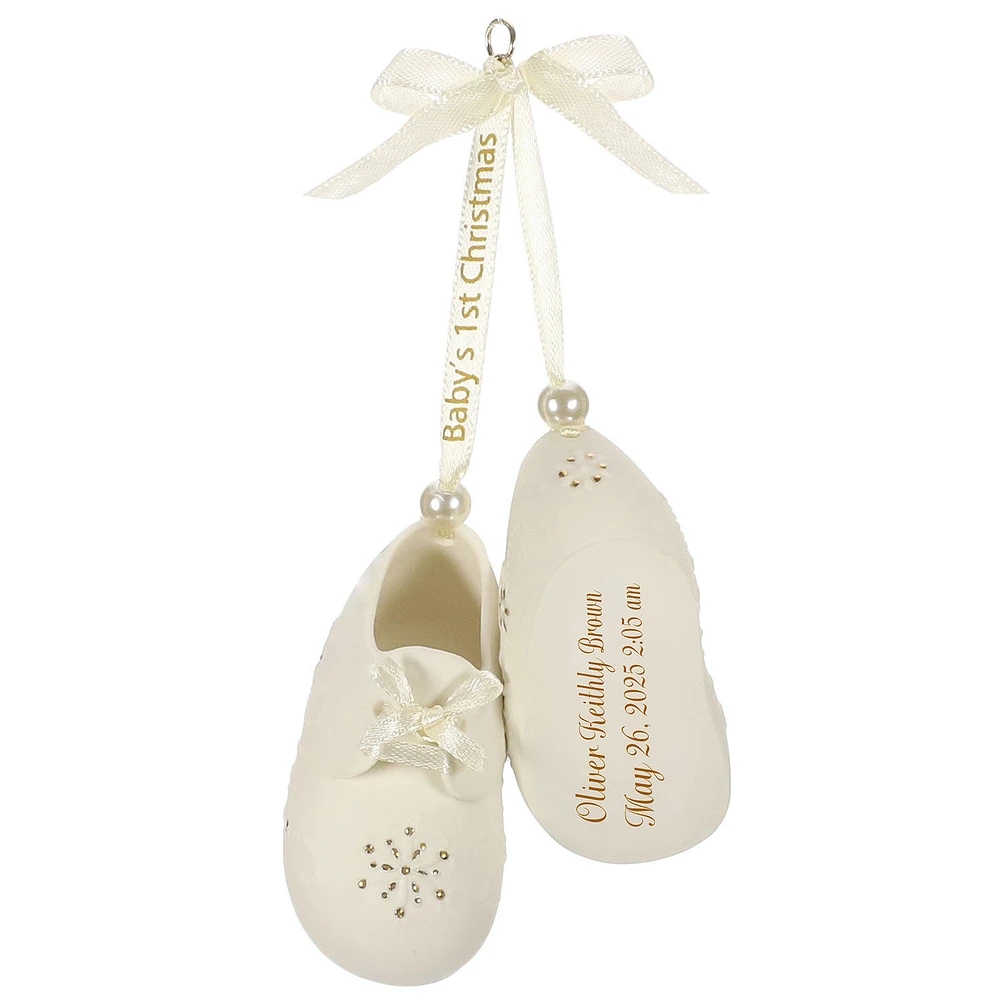 Baby’s First Christmas Booties Porcelain Personalized Ornament, Custom Text for only USD 34.99 | Hallmark