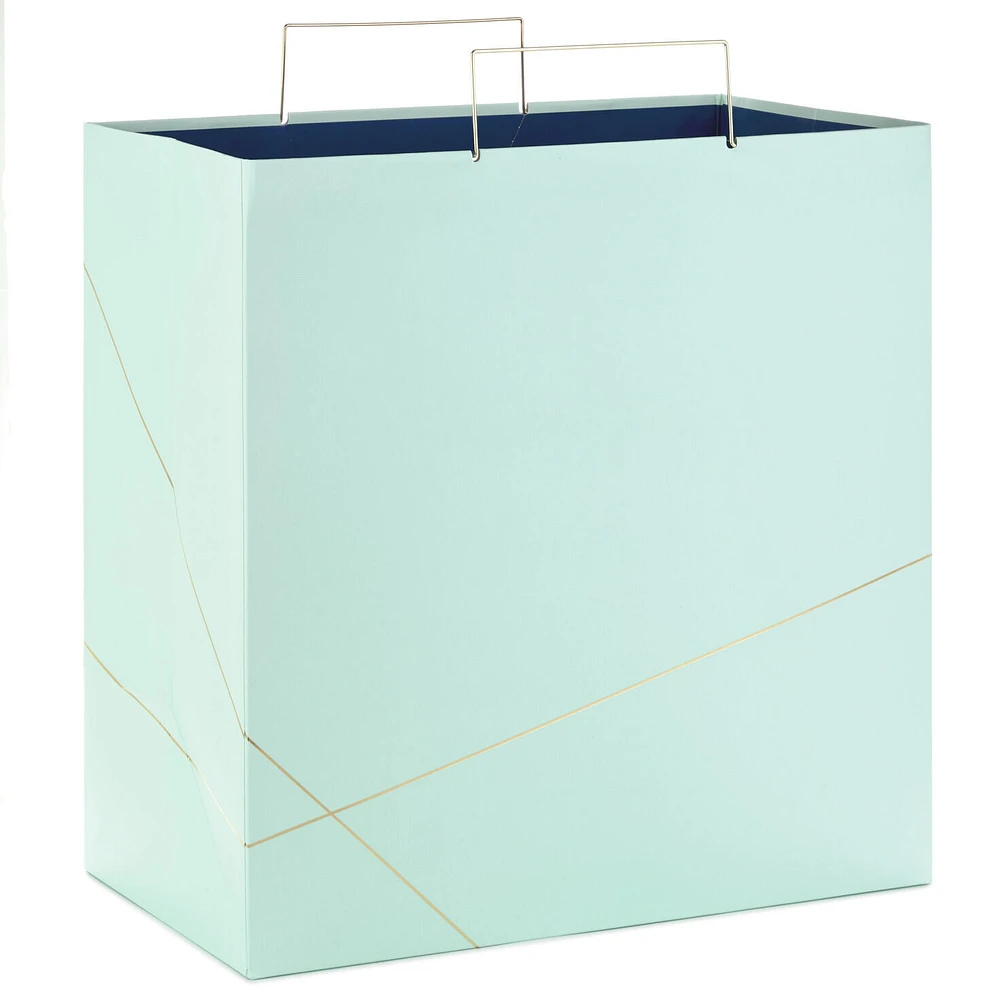 15" Mint Green With Gold Extra-Deep Square Gift Bag for only USD 7.99 | Hallmark
