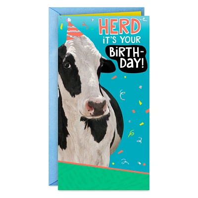 Herd It's Your Day Funny Money Holder Birthday Card for Kids for only USD 2.99 | Hallmark