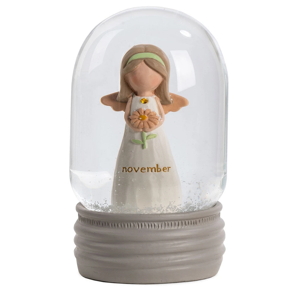 Blossom Bucket November Birthstone Angel Snow Globe, 4.2" for only USD 22.99 | Hallmark