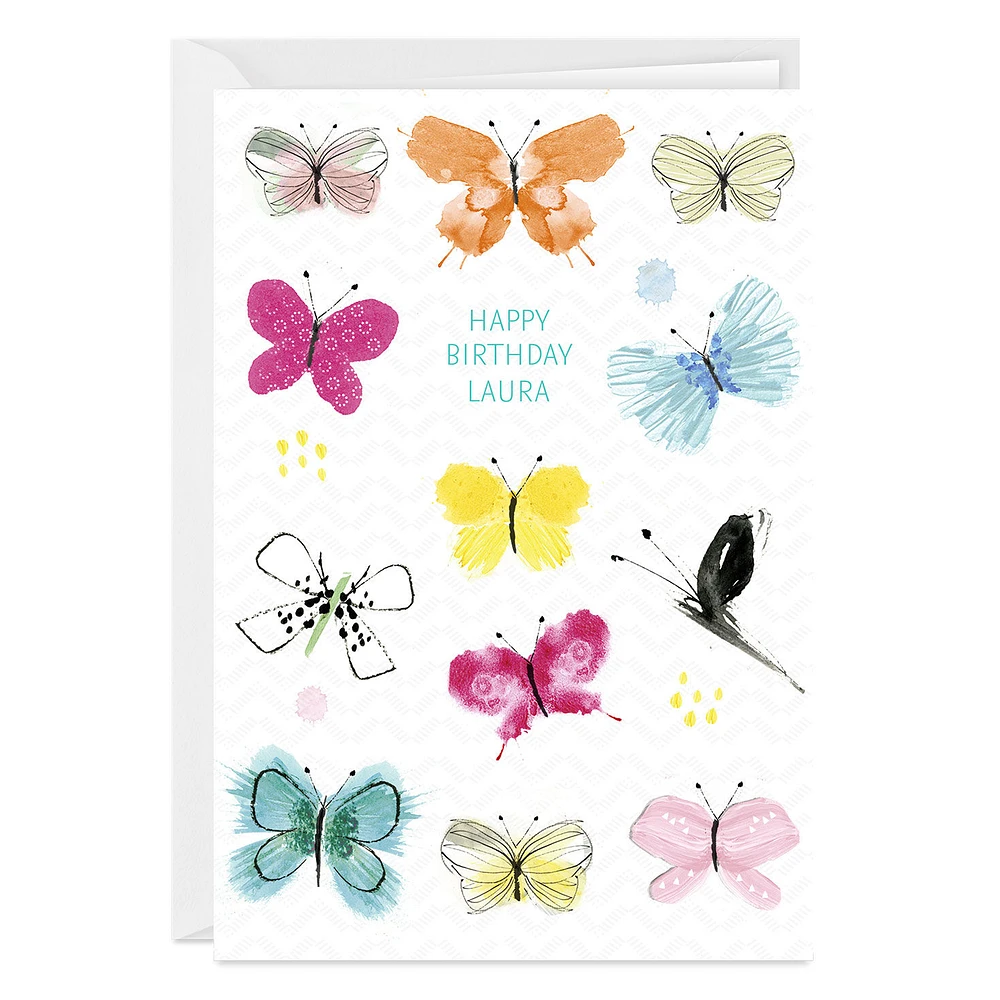 Butterflies and Happiness Custom Birthday Card for only USD 4.99 | Hallmark