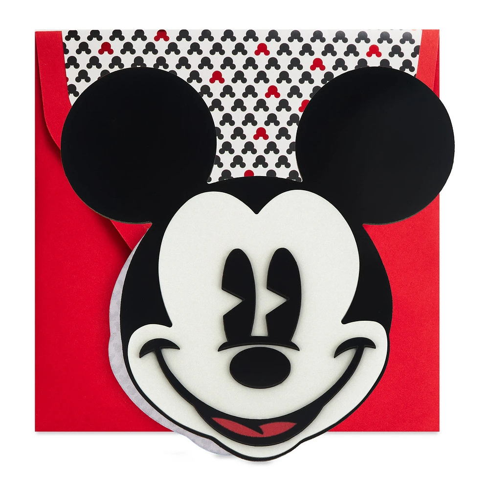 Disney Mickey Mouse Die-Cut Smiling Face Blank Card for only USD 9.59 | Hallmark