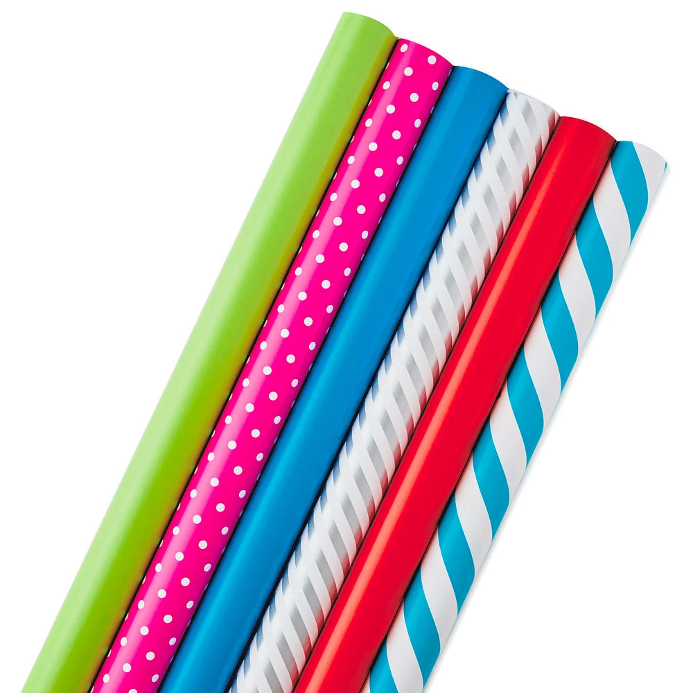 Bright and Bold 6-Pack Wrapping Paper, 180 sq. ft. total for only USD 24.99 | Hallmark