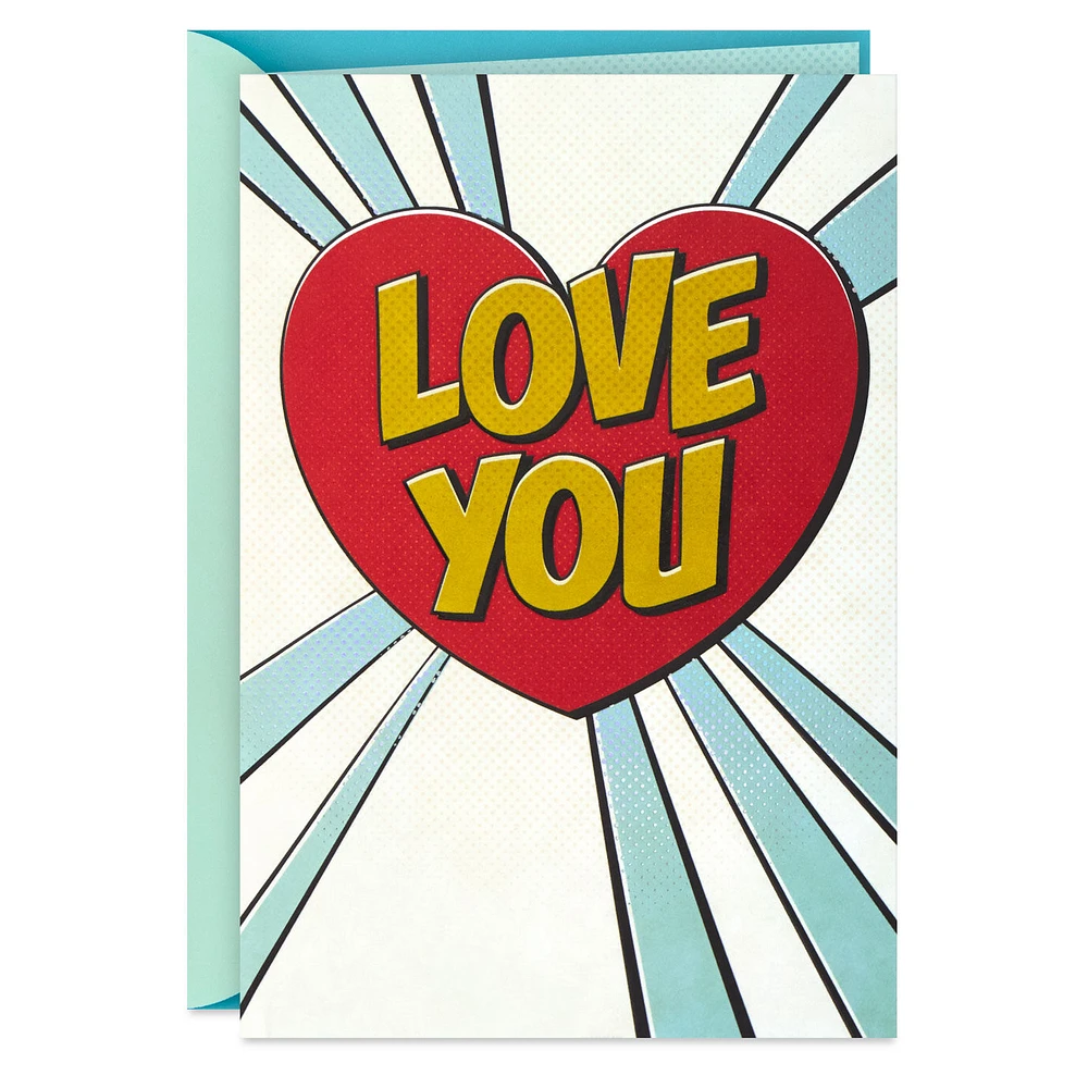 Love You Pop Art Heart Blank Card for only USD 4.99 | Hallmark