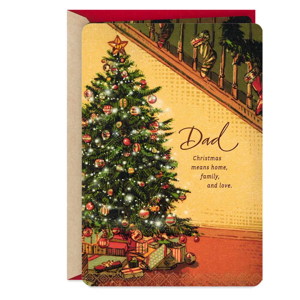 Home, Family, Love Christmas Tree Christmas Card for Dad for only USD 5.59 | Hallmark