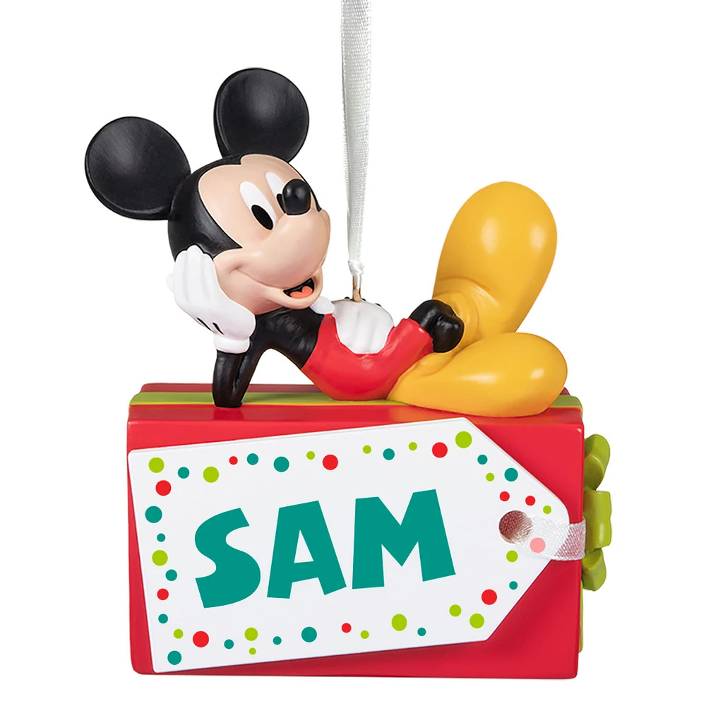 Disney Mickey Mouse Christmas Present Personalized Ornament, Custom Text for only USD 30.99 | Hallmark