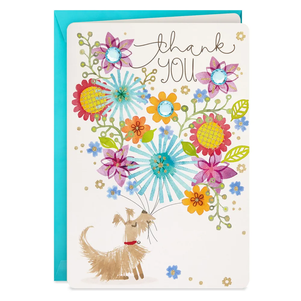 16" Dog With Flowers Jumbo Thank-You Card for only USD 9.99 | Hallmark