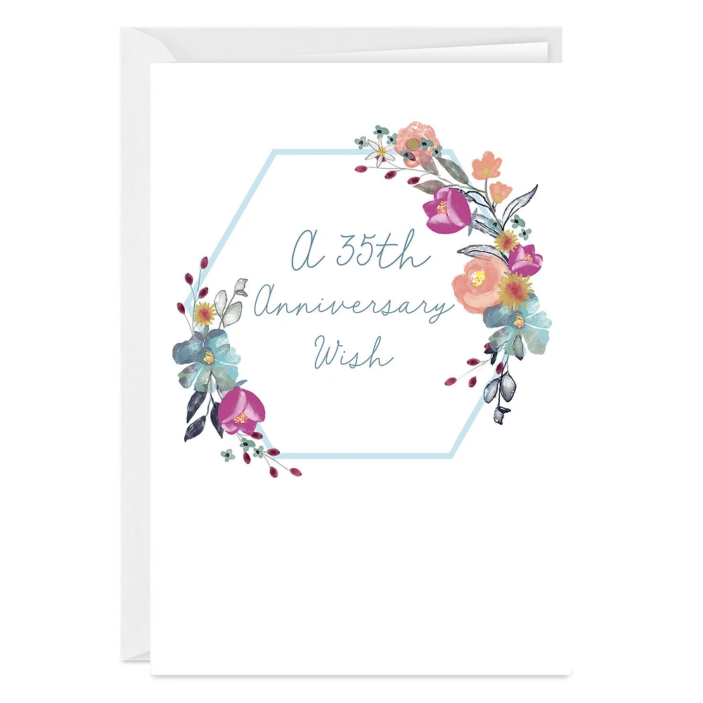 Modern Floral Wreath Custom Anniversary Card for only USD 4.99 | Hallmark