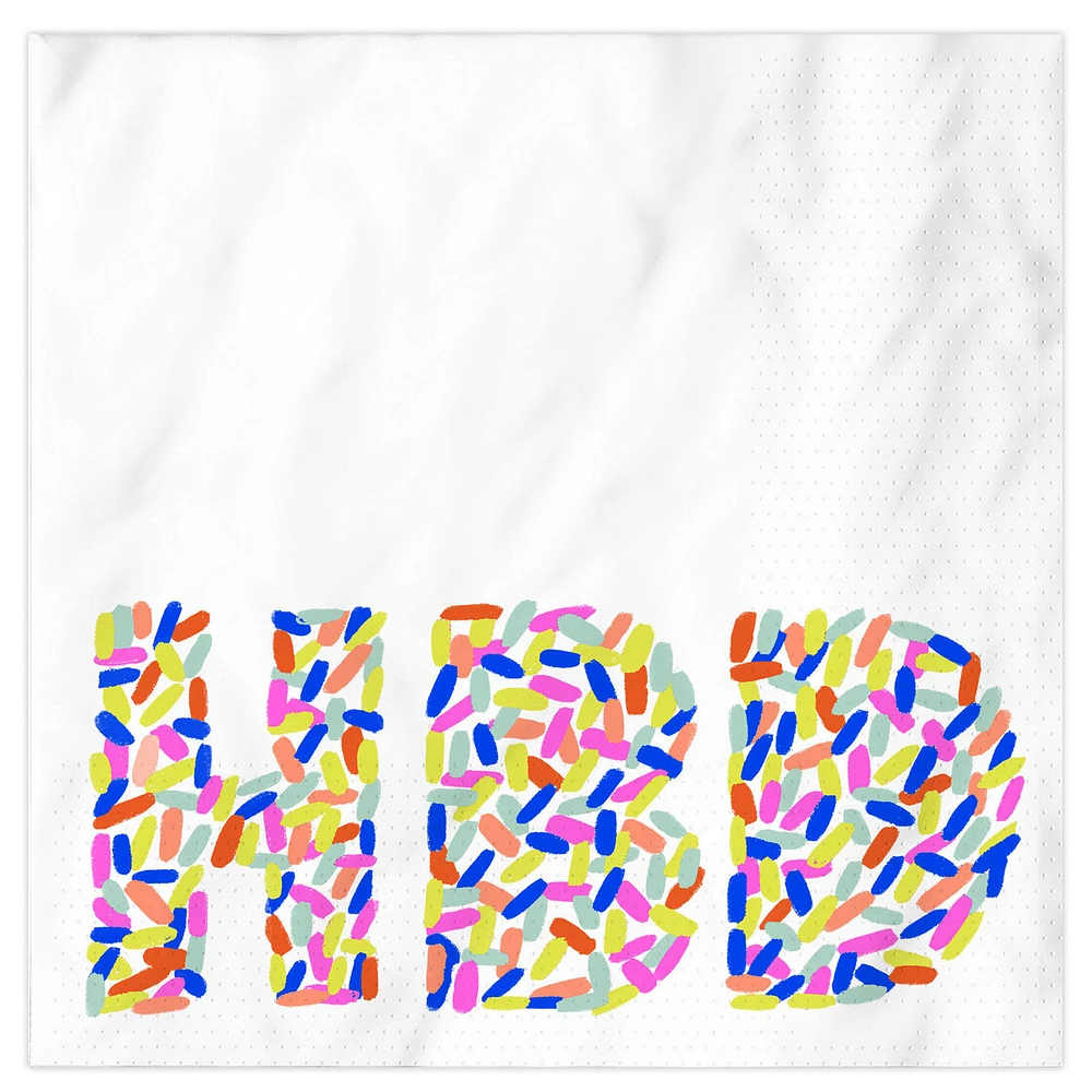 "HBD" Sprinkles Birthday Cocktail Napkins, Pack of 20 for only USD 4.49 | Hallmark