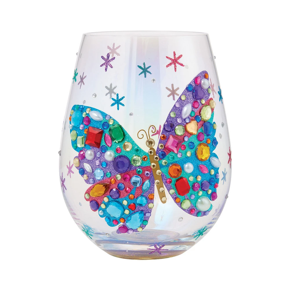 Lolita Bejeweled Butterfly Stemless Handpainted Wine Glass, 20 oz. for only USD 24.99 | Hallmark