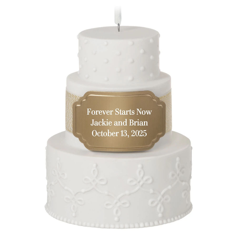 Wedding Cake Ceramic Personalized Ornament, Custom Text for only USD 37.99 | Hallmark