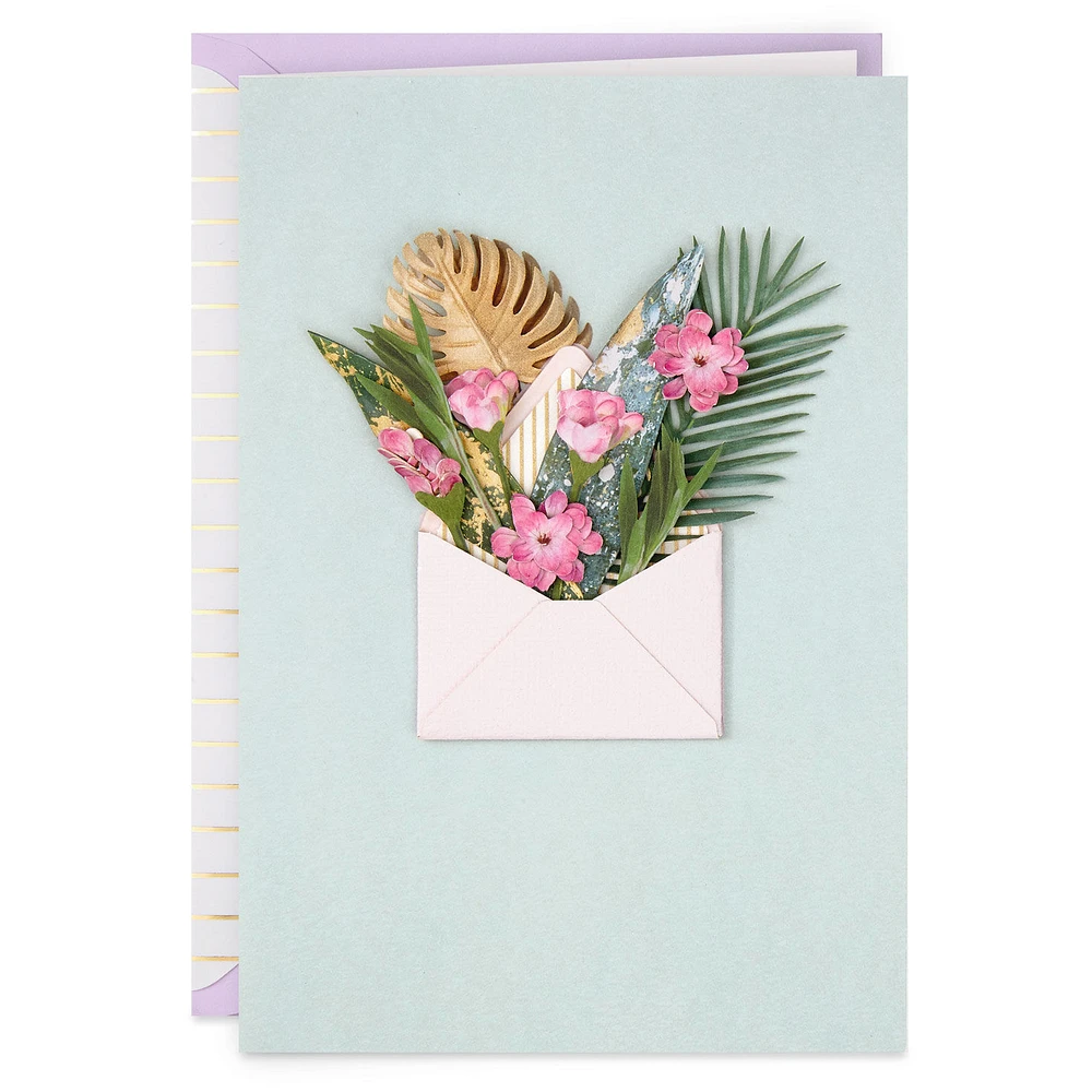 Tropical Leaves and Purple Flowers Blank Card for only USD 8.59 | Hallmark