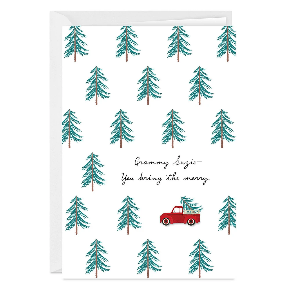 Personalized Red Truck With Trees Christmas Card for only USD 4.99 | Hallmark