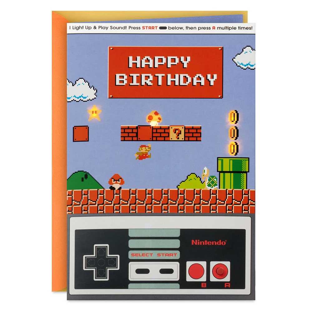 Nintendo Super Mario™ Advance to the Next Level Birthday Card With Light and Sound for only USD 8.59 | Hallmark