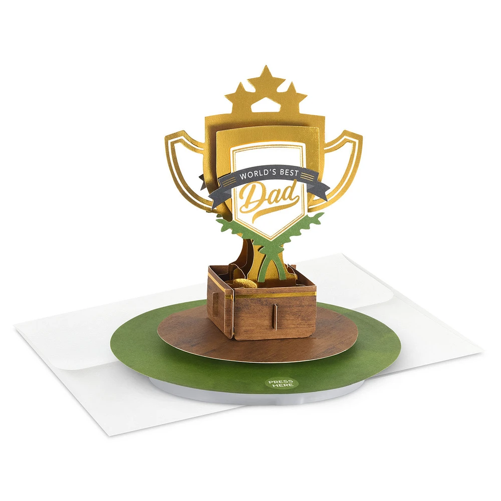 World's Best Dad Trophy Musical 3D Pop-Up Father's Day Card With Motion for only USD 14.99 | Hallmark