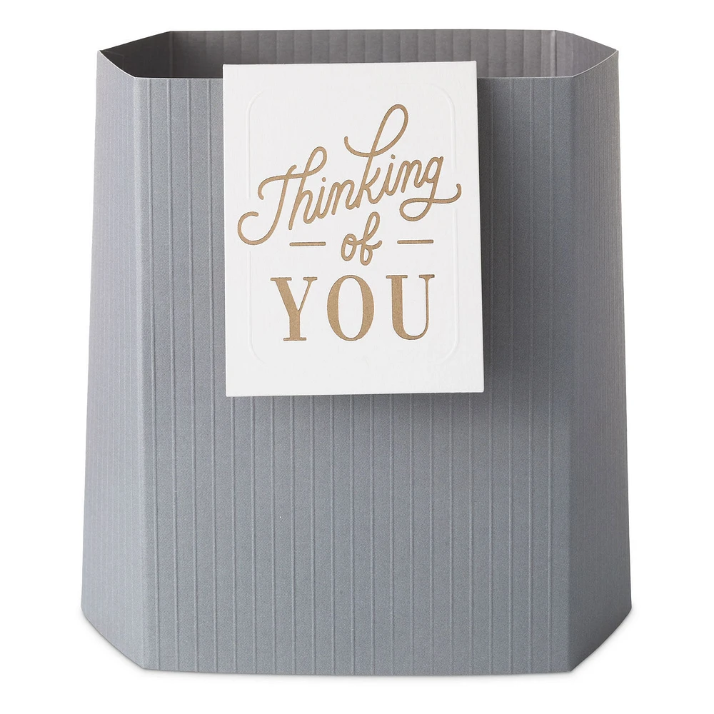 Build-a-Bouquet Thinking of You Gray Stripes Pop-Up Paper Vase With Mini Card for only USD 4.99 | Hallmark