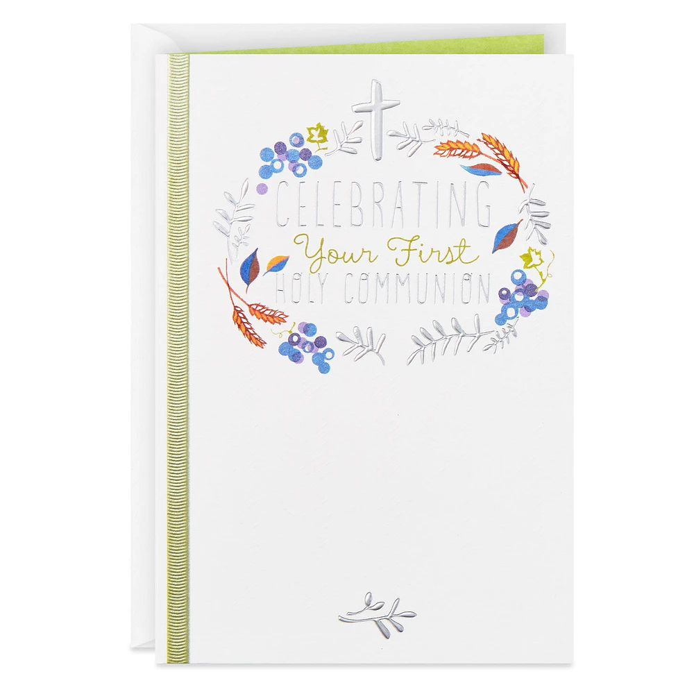 Wreath and Cross Religious First Communion Card for only USD 4.59 | Hallmark