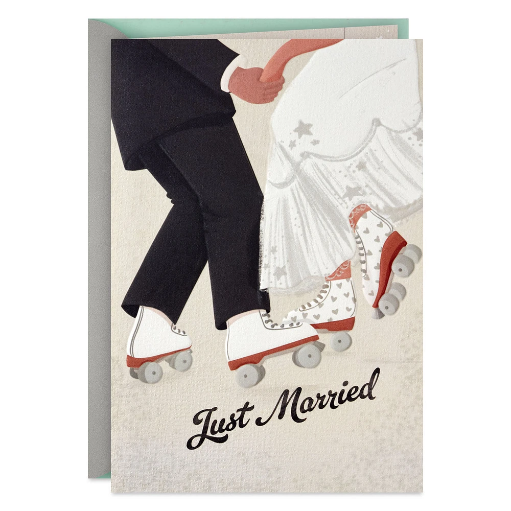 Just Married Roller Skating Bride and Groom Wedding Card for only USD 4.59 | Hallmark