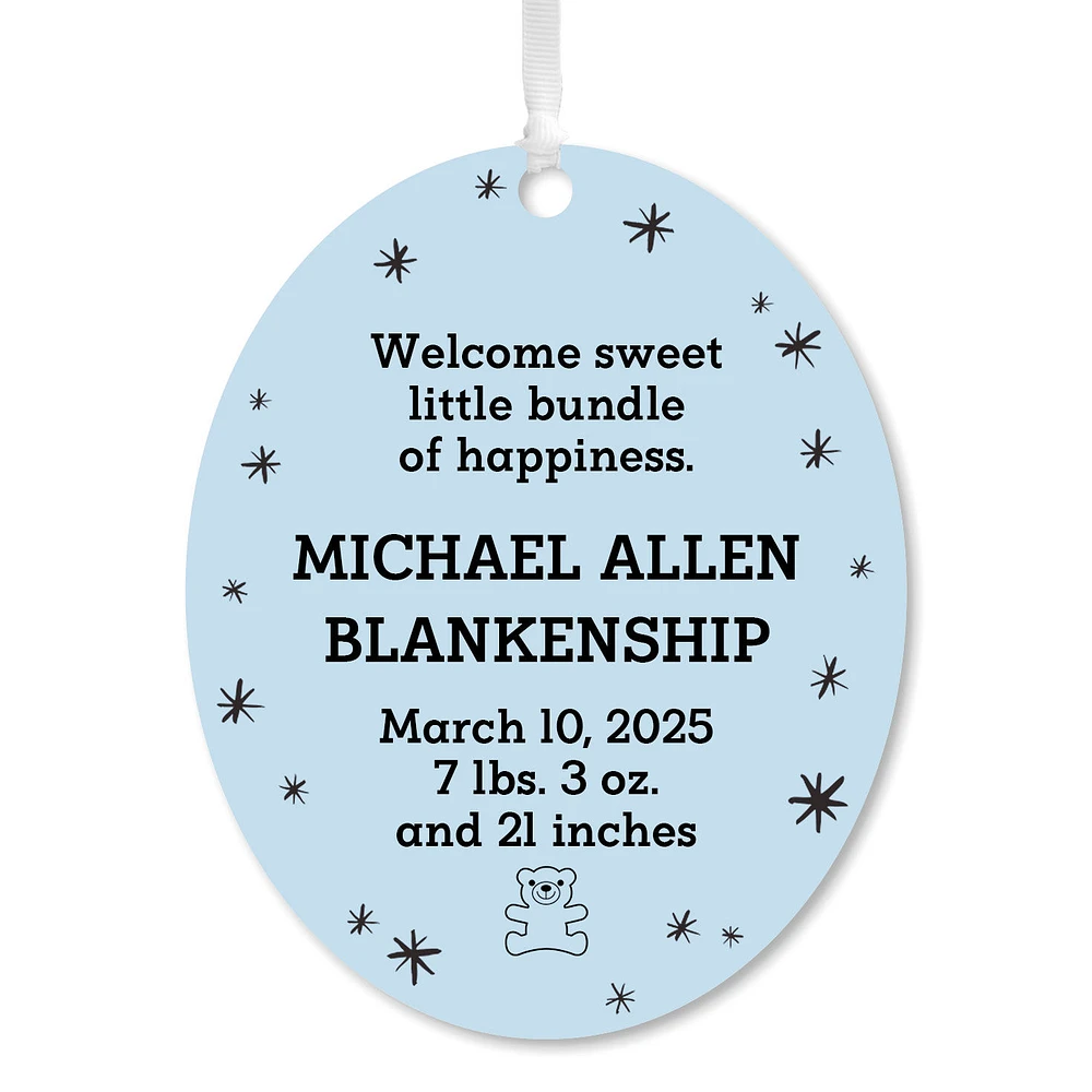 Vertical Oval Metal Personalized Ornament, Custom Text for only USD 17.99 | Hallmark