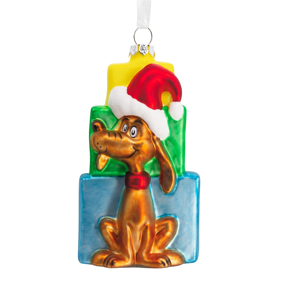 Dr. Seuss's How the Grinch Stole Christmas!™ Max With Presents Blown Glass Hallmark Ornament for only USD 11.49 | Hallmark