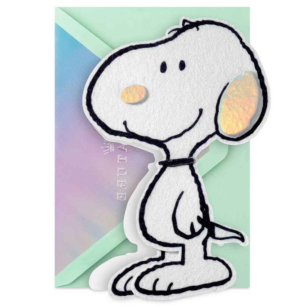 Peanuts® 75th Anniversary Felt Snoopy Blank Card for only USD 10.59 | Hallmark