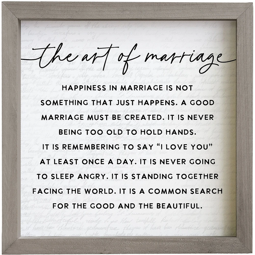 The Art of Marriage Framed Quote Sign, 10x10 for only USD 29.99 | Hallmark