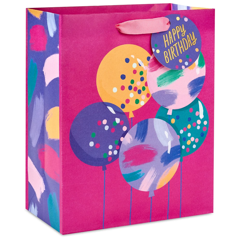9.6" Bright Balloons on Fuchsia Medium Birthday Gift Bag for only USD 3.49 | Hallmark