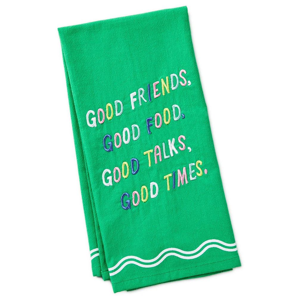 Good Friends, Food, Talks and Times Tea Towel, 18x26 for only USD 14.99 | Hallmark