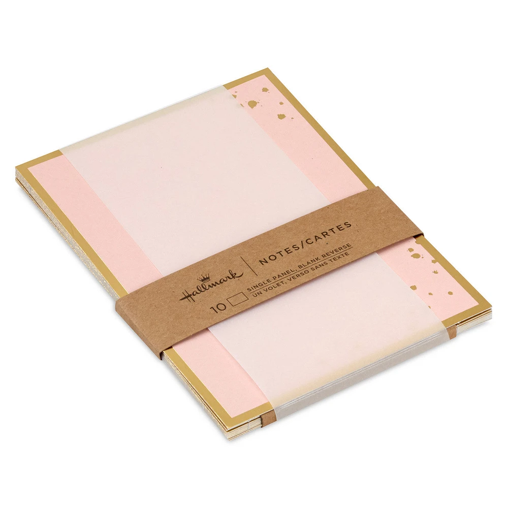 Gold-Framed Pink Flat Blank Note Cards, Pack of 10 for only USD 5.00 | Hallmark