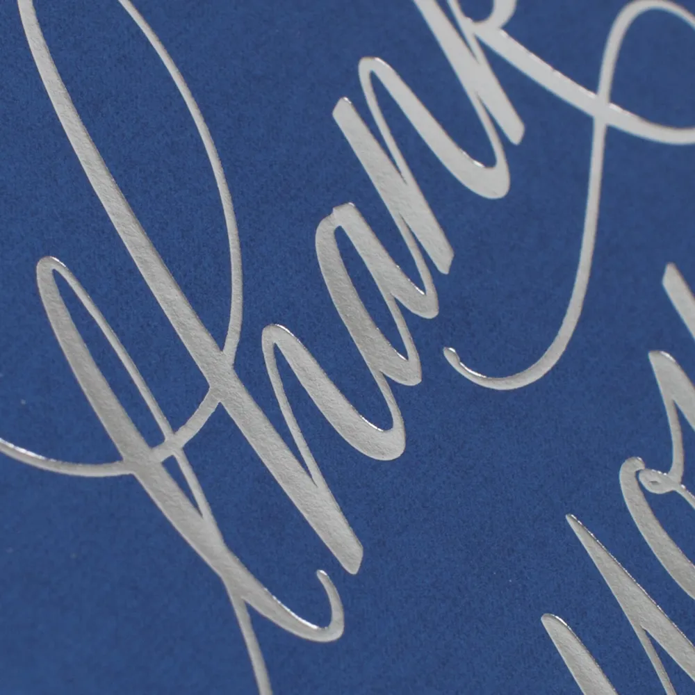 Silver Script on Blue Blank Thank-You Notes, Box of 40 for only USD 9.99 | Hallmark