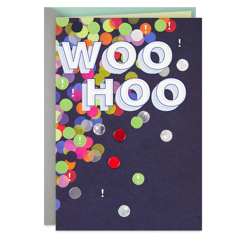 Woo Hoo Exclamation Points and Confetti Congratulations Card for only USD 5.99 | Hallmark