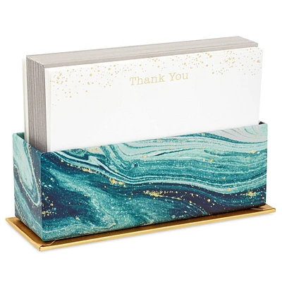 Gold Bee and Dots on White Assorted Blank Flat Thank You Note Cards in Caddy, Pack of 40 for only USD 14.99 | Hallmark