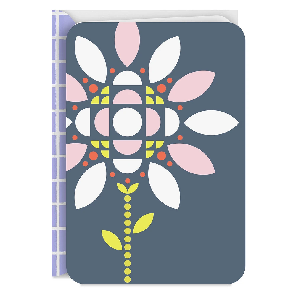 Geometric Flower on Blue Blank Card for only USD 2.99 | Hallmark